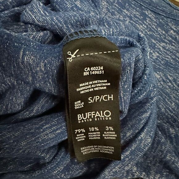 Buffalo By David Bitton CREW NECK LONG SLEEVES SWEATSHIRT Heathered Blue Size S - Picture 4 of 9